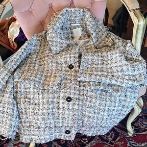 H&M Black and White Tweed Jacket